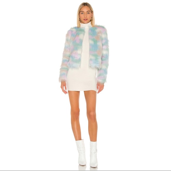 superdown Jackets & Blazers - Superdown Shiloh Faux Fur Jacket Pastel Size M